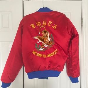 Satin double-sided bomber jacket